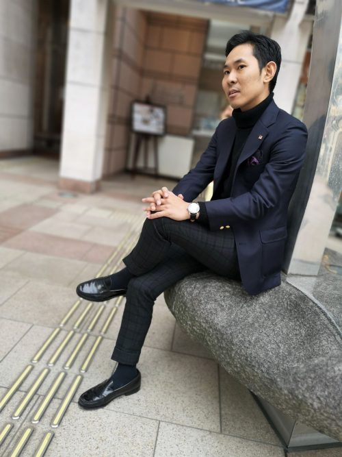 アメトラスタイルで着こなすブラックウォッチクロスコーディネート オーダースーツは完全国内縫製のhanabishi ハナビシ