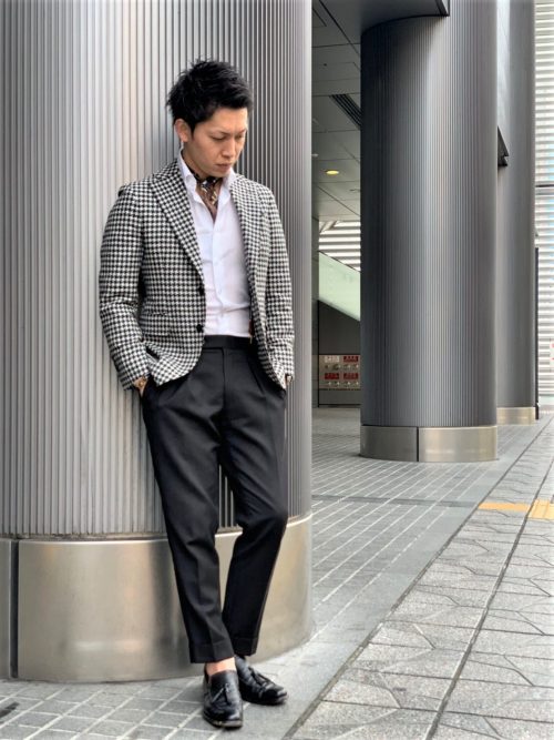 千鳥格子ジャケット オーダースーツは完全国内縫製のhanabishi ハナビシ