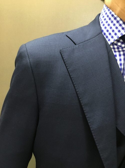 ユナイテッドアローズ　2018冬物　アルフレッド ブラウン生地　Alfred Brown チョークストライプ スーツ ジャケット　新品 アルフレッド ブラウンでスリーピース | オーダースーツは完全国内縫製